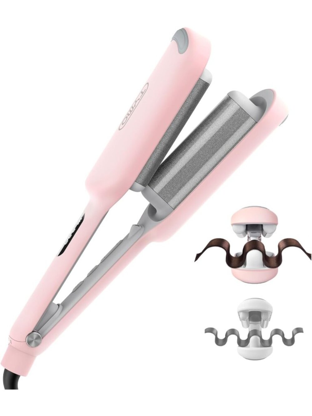 Beach Waves Curling Iron & Hair Crimper for Effortless Curls & Texture